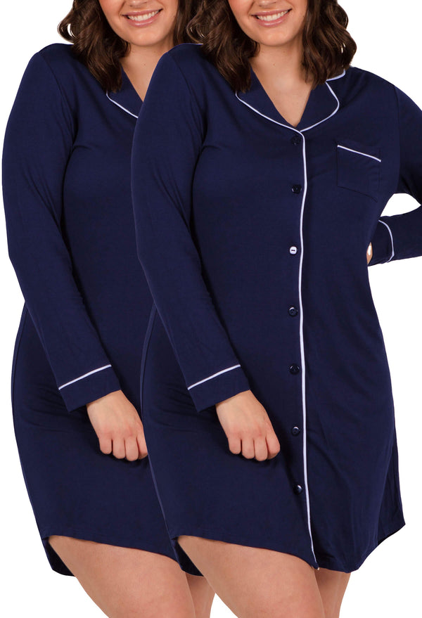 Buttery Soft Bamboo Pajama Dress - 2 Pack