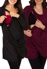 Bamboo Maternity & Easy Nursing Hospital Gown - 2 Pack