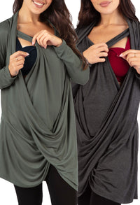 Bamboo Maternity & Easy Nursing Hospital Gown - 2 Pack