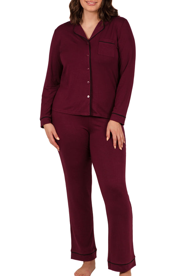 Burgundy Buttery Soft Bamboo Pajama Set