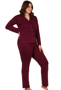 Burgundy Buttery Soft Bamboo Pajama Set