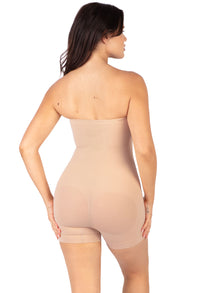 Curvy Shapewear Bodysuit Strapless Shorts | BodySleek