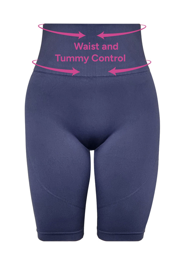 Plus Size Sports Bra - Triple-layer Support Racer & High Waist Long Biker Shorts