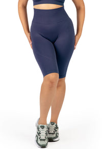 Plus Size Sports Bra - Triple-layer Support Racer & High Waist Long Biker Shorts