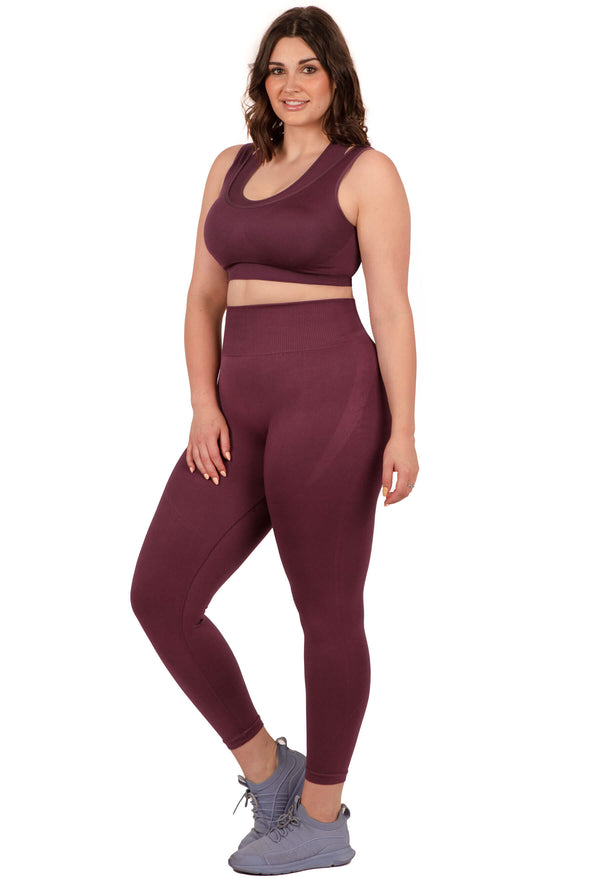 Plus Size Triple-layer Support Racer & High Waist Full Length Leggings