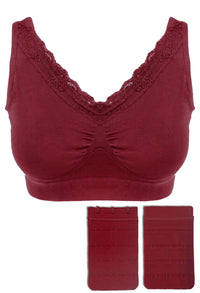 Full Bust Wire Free Minimizer Bra + 3x4 Hook Bra Extender Set