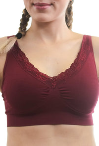 Lace Minimizer Wire Free Bra - Fancy 3 Pack