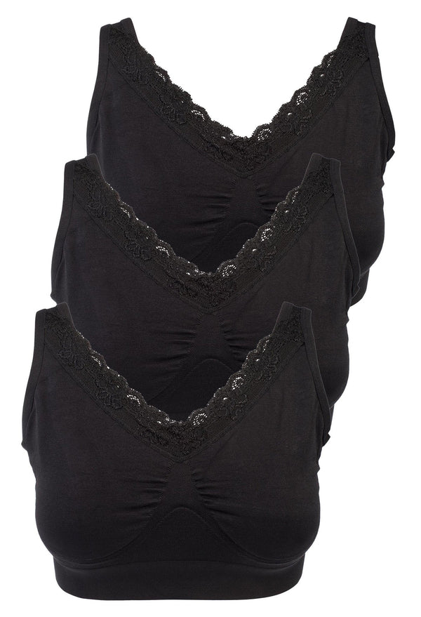 Lace Minimizer Wire Free Bra - Neutrals 3 Pack