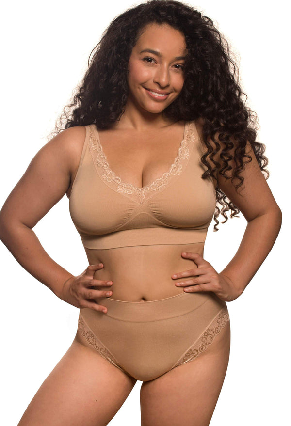 Lace Minimizer Wire Free Bra - Fancy 3 Pack