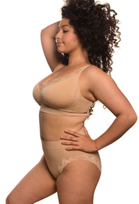 Lace Minimizer Wire Free Bra - Neutrals 3 Pack