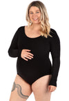 Maternity Long Sleeve Bamboo Bodysuit - 2 Pack