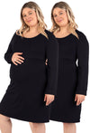 Bamboo Long Sleeve Maternity & Nursing Dress - 2 Pack