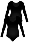 Maternity Long Sleeve Bamboo Bodysuit - 2 Pack