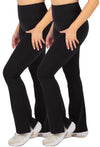 Flare Leggings | High Waisted & Pet Hair Resistant - 2 Pack