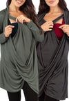 Bamboo Soft Drape Nursing Top - 2 Pack