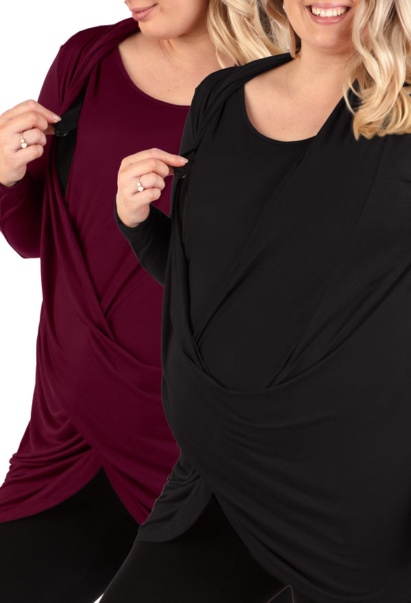 Bamboo Maternity & Easy Nursing Hospital Gown - 2 Pack