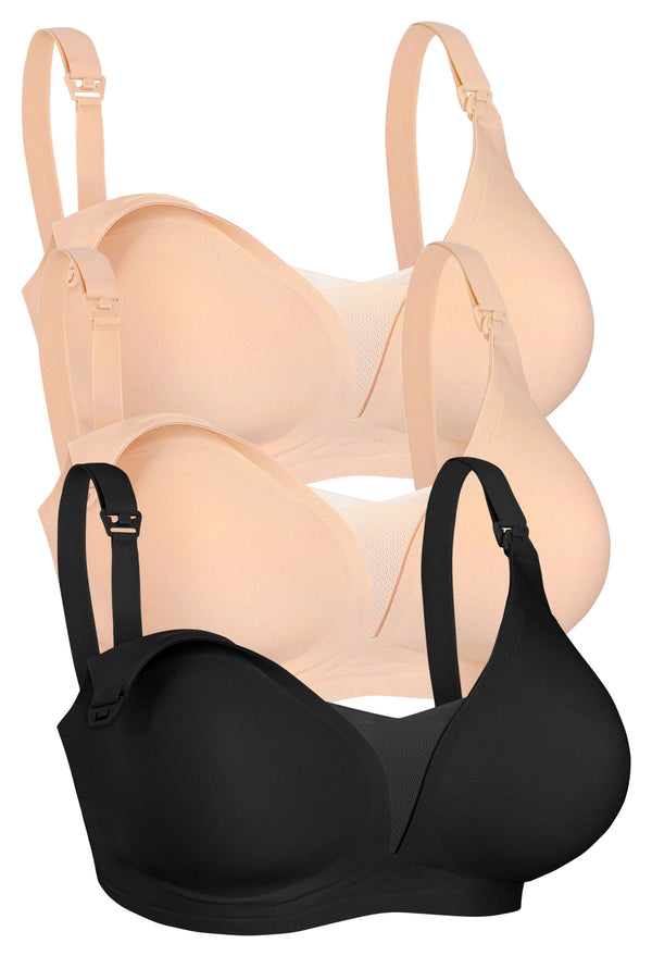 Invisible Mesh Maternity & Nursing Padded Bra - 3 Pack