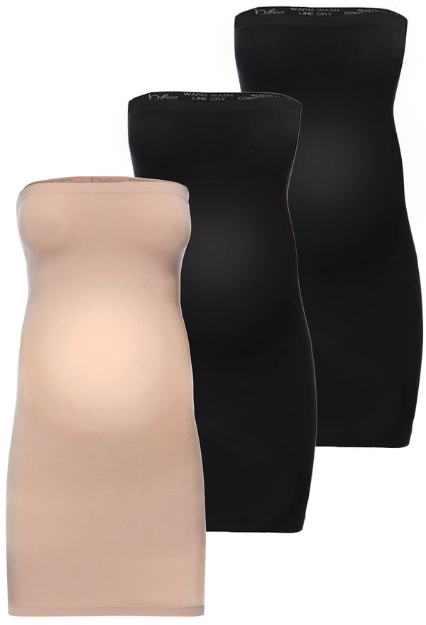 Maternity Strapless Mini Slip Dress/Skirt - 3 Pack