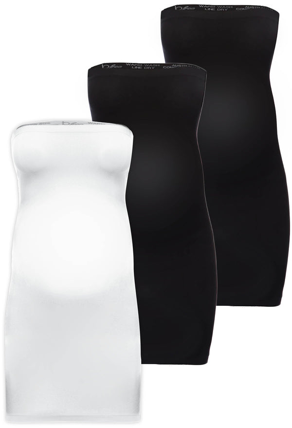 Maternity Strapless Mini Slip Dress/Skirt - 3 Pack