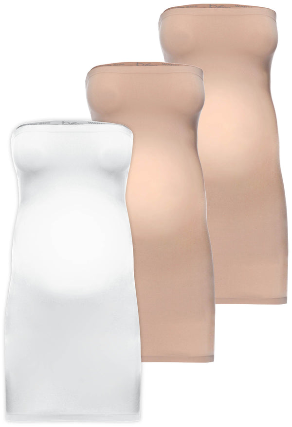 Maternity Strapless Mini Slip Dress/Skirt - 3 Pack