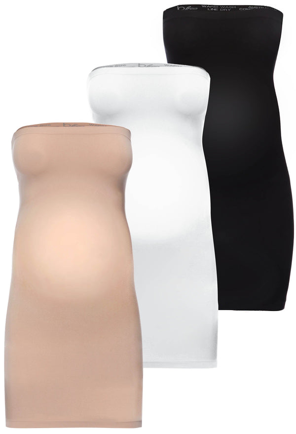 Maternity Strapless Mini Slip Dress/Skirt - 3 Pack