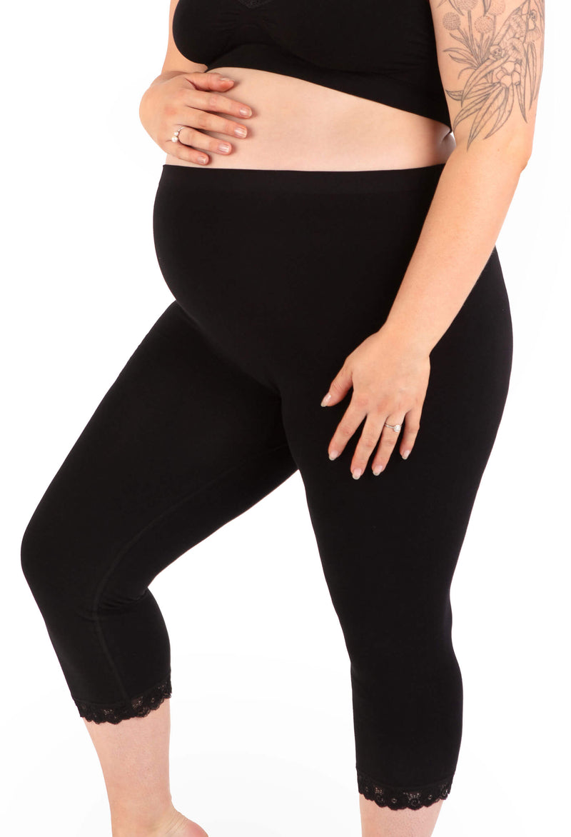 Maternity Anti Chafing High Rise 3/4 Cotton Rich Leggings - 3 Pack