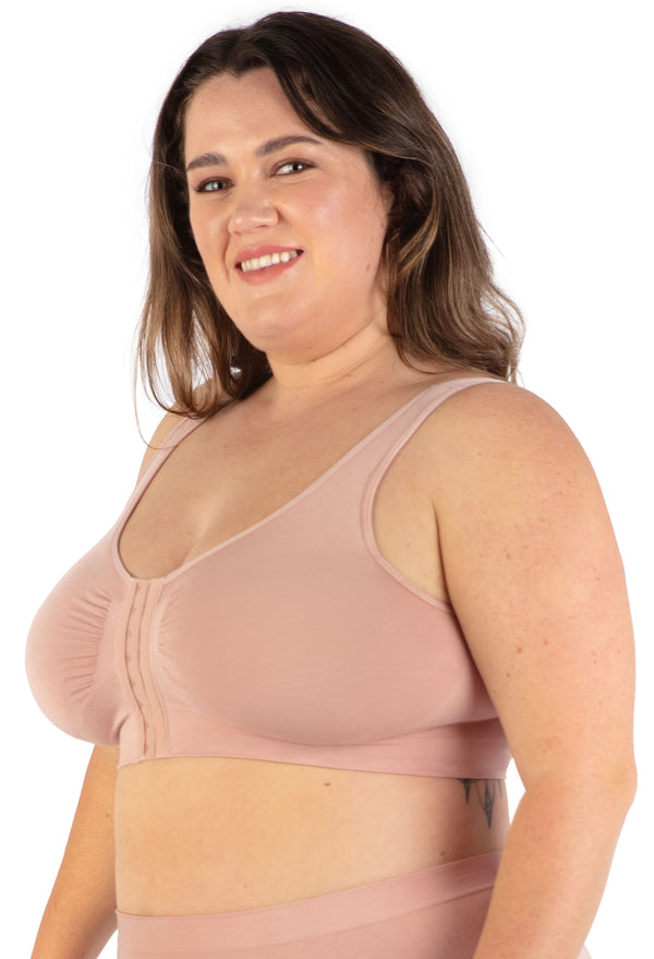 Full Bust Bamboo Padded Front Closure Wire Free Bra