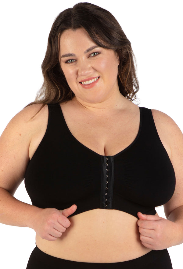Full Bust Bamboo Padded Front Closure Wire Free Bra