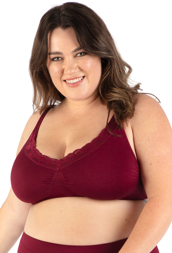Wirefree Lace Minimizer Bra for Big Boobs