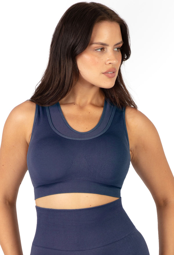 Plus Size Triple-layer Support Racer & High Waist Midi Biker Shorts