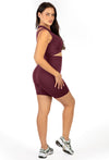 Plus Size Triple-layer Support Racer & High Waist Midi Biker Shorts