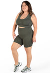 Plus Size Seamless High Waist Midi Biker Shorts
