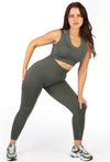 Plus Size Triple-layer Support Racer & High Waist Full Length Leggings