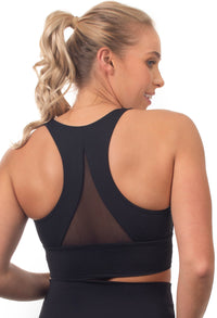 Long Line Mesh Racer Back Sports Bra & Flare Leggings Set