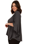 Bamboo V Neck Draped Short Sleeve Top - 2 PACK