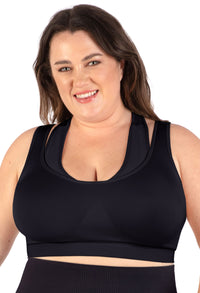 Plus Size Triple-layer Support Racer & High Waist Full Length Leggings