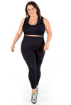 Plus Size Triple-layer Support Racer & High Waist Full Length Leggings