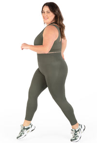 Plus Size Triple-layer Support Racer & High Waist Full Length Leggings