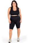 Plus Size Triple-layer Support Racer & High Waist Long Biker Shorts