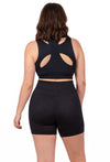Plus Size Triple-layer Support Racer & High Waist Midi Biker Shorts