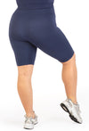 Plus Size Square Neck Short Sleeve Crop Top & High Waist Long Biker Shorts