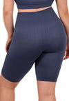 Plus Size Square Neck Short Sleeve Crop Top & High Waist Long Biker Shorts