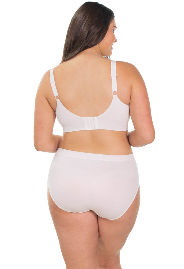 Bamboo Nursing Bra + High Cut Undies White Set