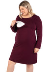 Bamboo Long Sleeve Maternity & Nursing Dress - 2 Pack