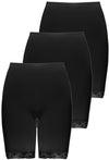 Curvy Anti Chafing High Rise Long Cotton Rich Shorts - 3 Pack