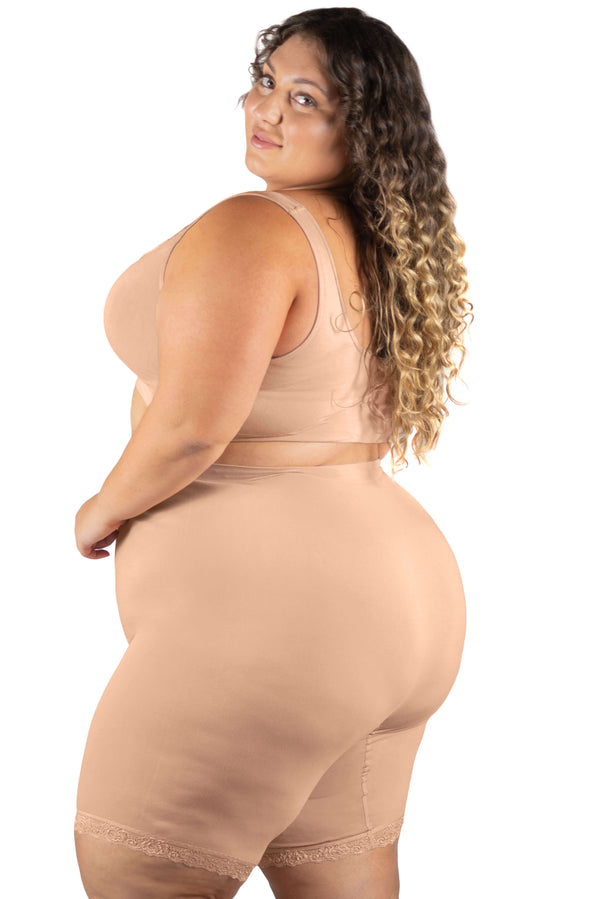 Curvy Anti Chafing High Rise Long Cotton Rich Shorts