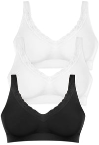 Pregnancy Cotton Rich Pull On Sleep Bra - 3 Pack