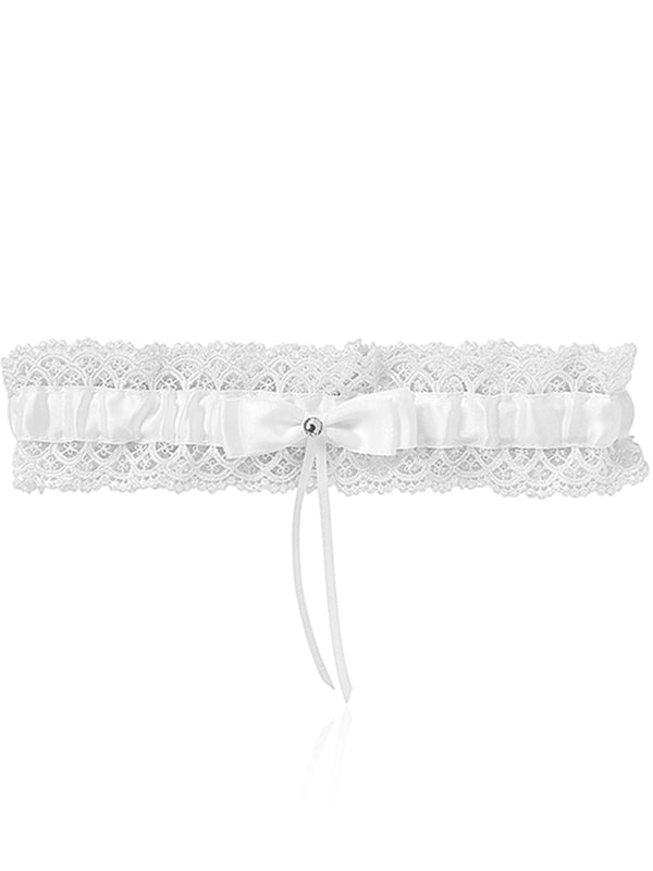 Bridal Garter Vintage Lace - Snow