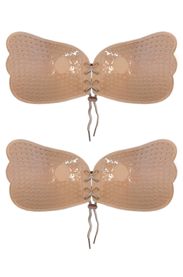 2 Pairs Nude Bust-Enhancing Strapless Bra