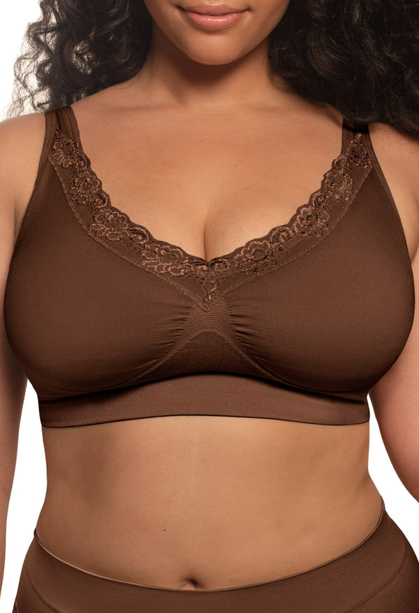3 Pack Full Bust Wire Free Minimizer Bra + 3x4 Hook Bra Extender Set